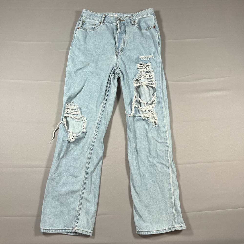 S.O.N.G. 90s Boyfriend Jeans Womens 7/28 Blue Denim Cotton Distressed Streetwear